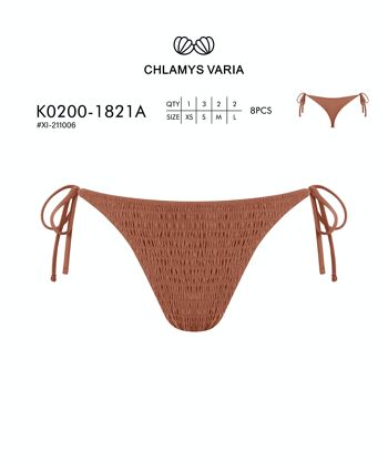 K0200 Bikini Tanga Fruncido - Couleur Sólido 4