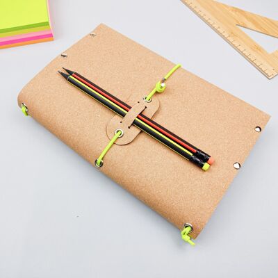 Travel notebook A5 natural recycled leather