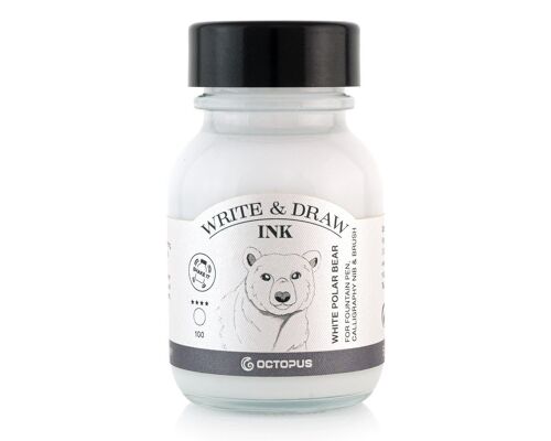 Write and Draw Ink 100 White Polar Bear, Schreib- und Zeichentusche, 50 ml