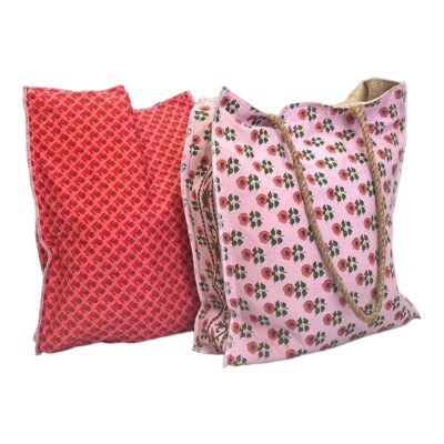 Reversible shopping bags cotton/yuta Pack 10