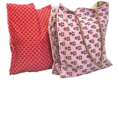 Reversible shopping bags cotton/yuta Pack 10