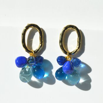 Boucles d'oreilles en verre de Murano faites à la main, plaqué or, collection Laleti 4