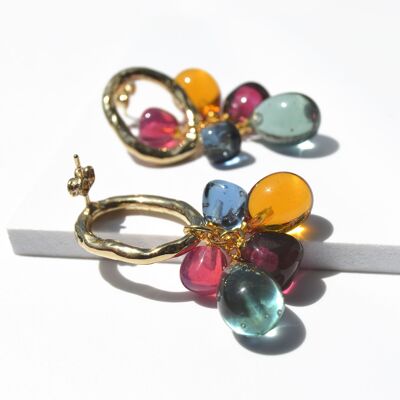 Handmade Murano glass earrings, gold plating, Laleti collection