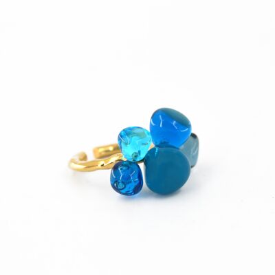 LALETI Murano Glass Adjustable Open Ring