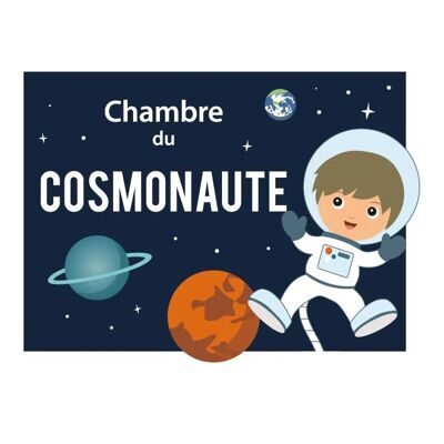 Plaque de Porte Enfant : Cosmonaute