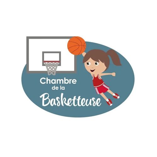 Plaque de porte Enfant : Basketteuse