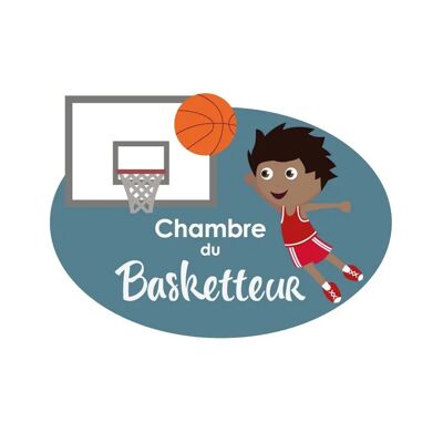 Plaque de porte Enfant : Basketteur