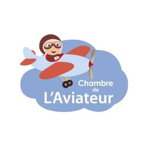 Plaque de porte Enfant : Aviateur