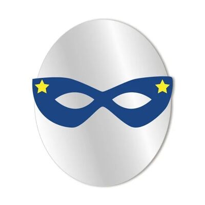 Specchio per bambini: maschera da lupo blu stellato