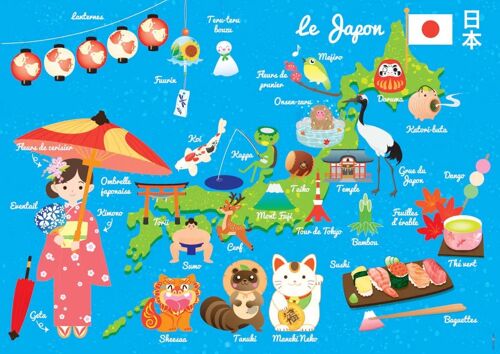 Set de table enfant : Carte du japon