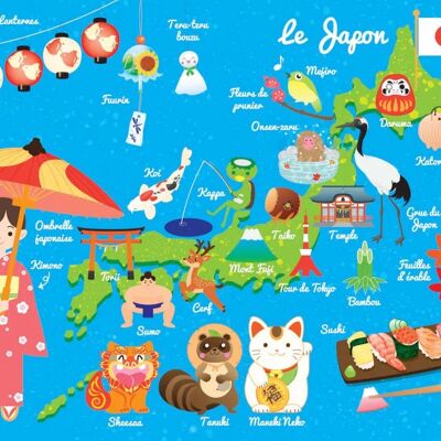 Mantel individual infantil: Mapa de Japón