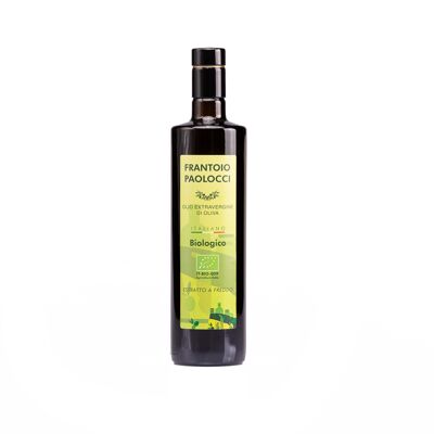 Bouteille d'huile d'olive extra vierge biologique de 0,75 litre (750 ml)