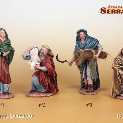 Canvas shepherds, figures of the nativity scene