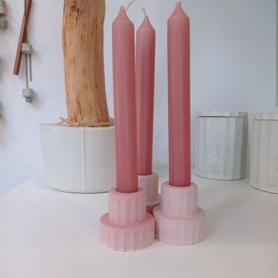 Puderrosa Kerzenhalter aus Beton – Kollektion La vie en Rose