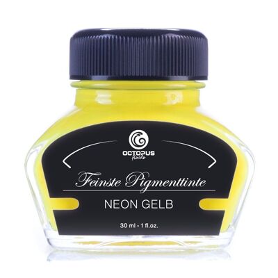 Highlighter ink for fountain pens for writing, marking and drawing, neon yellow, 30 ml