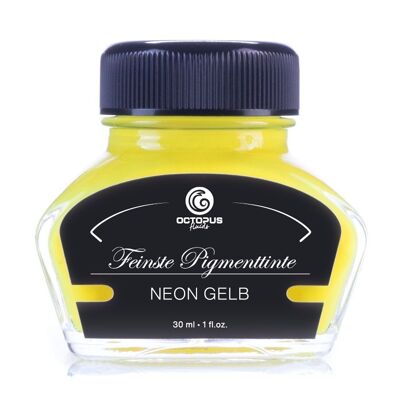 Encre surligneur pour stylos plume pour écrire, marquer et dessiner, jaune fluo, 30 ml