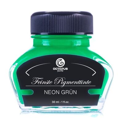 Highlighter ink for fountain pens for writing, marking and drawing, neon green, 30 ml