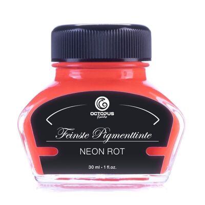 Highlighter ink for fountain pens for writing, marking and drawing, neon red, 30 ml