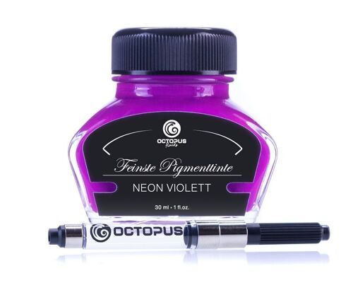 Encre surligneur violet fluo avec convertisseur, encre de marquage pour stylos plume en flacon d'encre de 30 ml