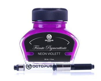 Encre surligneur violet fluo avec convertisseur, encre de marquage pour stylos plume en flacon d'encre de 30 ml 1