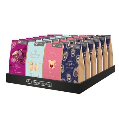 Amour - Expositor 24 cajas de lentejas de chocolate “Amour”