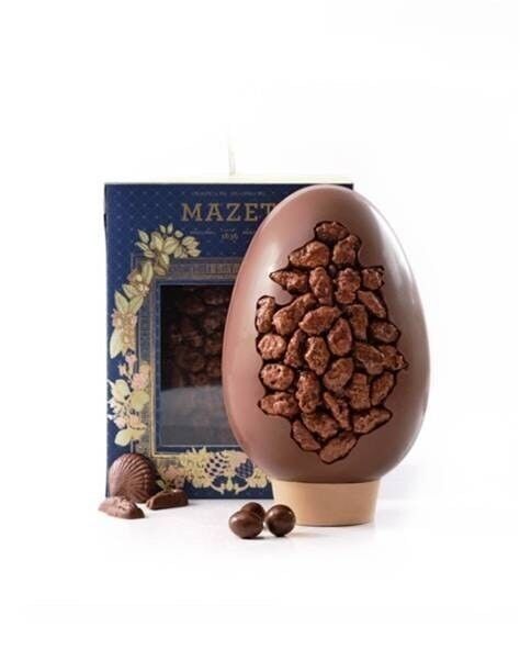 Uovo mendicante con prasline pasquali - 18 cm - F2ML