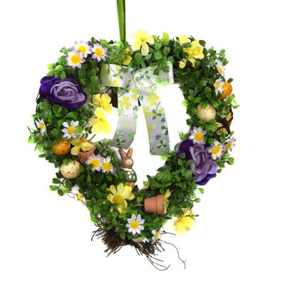 Easter wreath in heart shape
