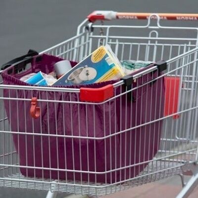 Shopping trolley bags, sorted