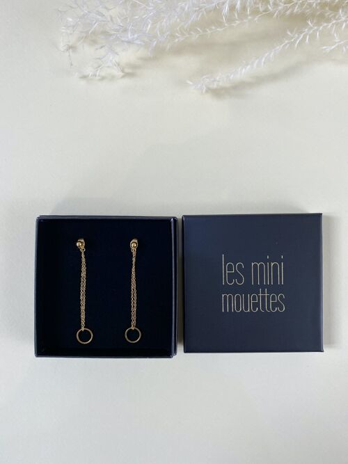 Boucles d'oreilles pendantes Perrine en acier inoxydable