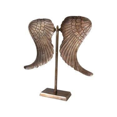 Feathers on Stand - Decoration - Metal - Antique Brass Shiny - 63cm height