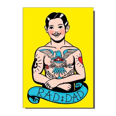 Tarjeta de felicitación inspirada en Rad Dad Tattoo