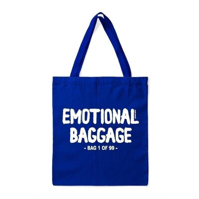 Emotional Baggage Tote Bag royal blue 100% cotton