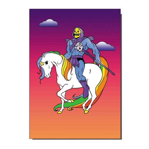 starlite Skeletor 1980s Rainbow Inspired Greetings Card