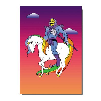Starlite Skeletor Biglietto d'auguri ispirato all'arcobaleno degli anni '80