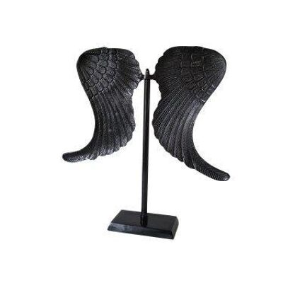 Feathers on Stand - Decoration - Metal - Black Antique - 63cm height