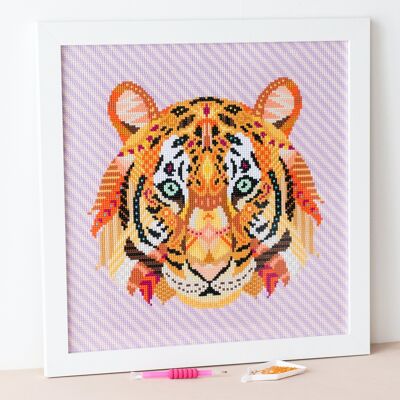 Mandala Tiger 5D Kit de artesanía de pintura de diamante de taladro completo redondo