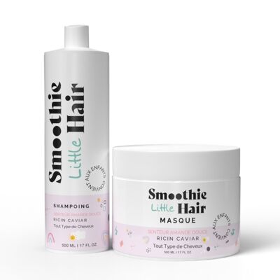 KIT ENTRETIEN SMOOTHIE LITTLE HAIR A L' HUILE DE RICIN & AUX EXTRAITS DE CAVIAR