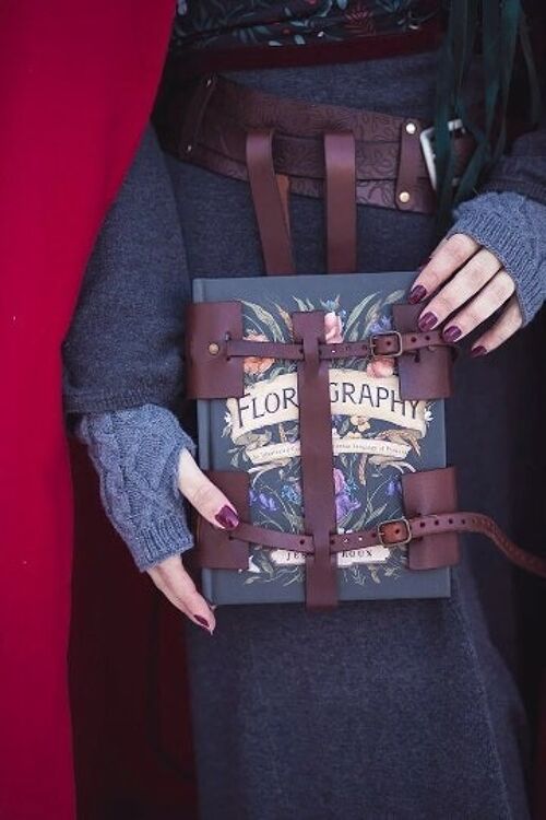 Book Holder - larp leather book bag -  book lover gift -