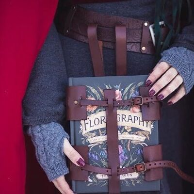Book Holder - larp leather book bag -  book lover gift -