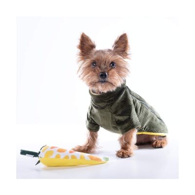 Manteau pour chien vert en velours côtelé Groc Groc Chiu Boton Earl Grey