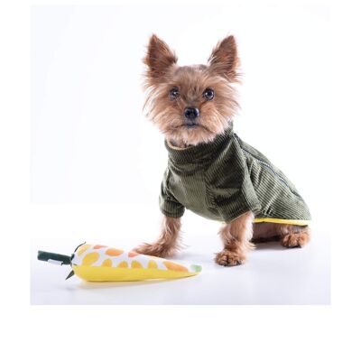 Manteau pour chien vert en velours côtelé Groc Groc Chiu Boton Earl Grey