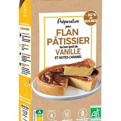 Preparation for Flan Pâtissier vanilla and caramel notes