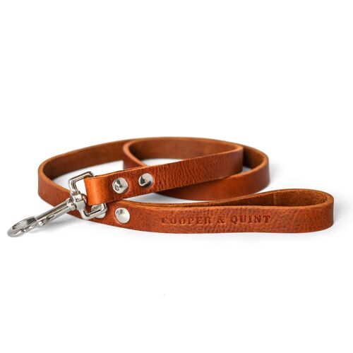 No Fuss Leather Leash - Brown - Stainless Steel Fittings
