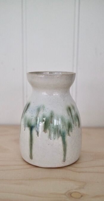 Céramique japonaise faite à la main Tokkuri Sake bouteille vase à fleurs Mori Forest 1