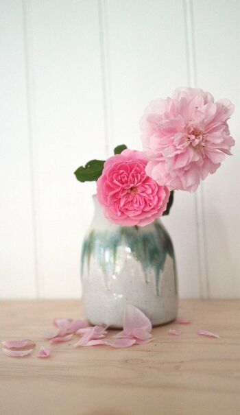 Céramique japonaise faite à la main Tokkuri Sake bouteille vase à fleurs Mori Forest 2
