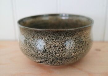 Céramique japonaise faite à la main Bol à thé vert matcha marron foncé et blanc Cerealsoup bol Bonsai pot collection Croco 5