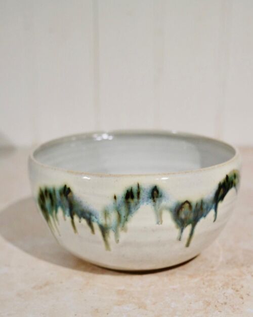 Handmade Japanese ceramics stoneware Ramen  Noodles bowl Mori Forest
