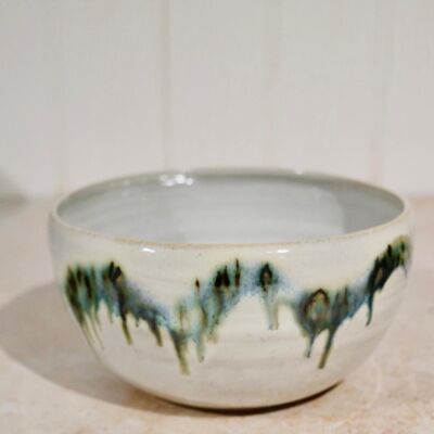 Handmade Japanese ceramics stoneware Ramen  Noodles bowl Mori Forest