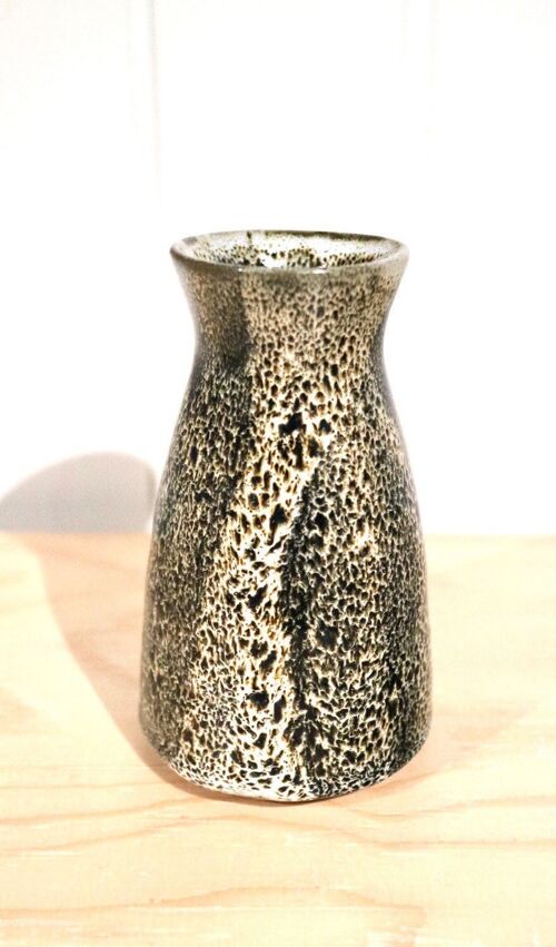Handmade Japanese ceramics black & white  Tokkuri Sake Bottle  flower vase Small carafe  Small Jug  Croco collection