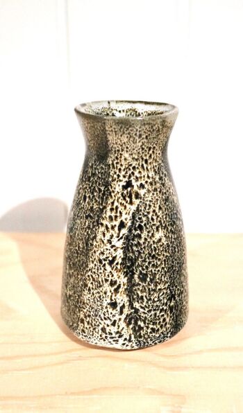 Céramique japonaise faite à la main noir et blanc Tokkuri Sake Bottle vase à fleurs Petite carafe Small Jug Croco collection 1